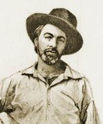 Walt Whitman Drawing Standing in Hat