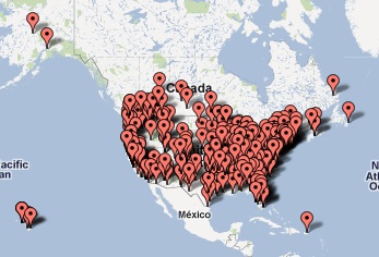 Occupym map from Daily KOS
