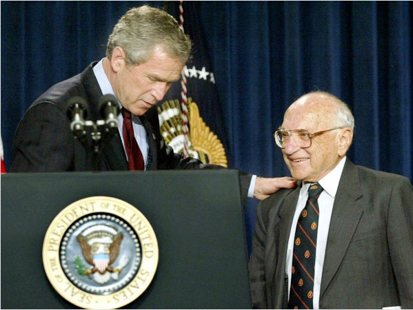 George W. Bush and Milton Friedman