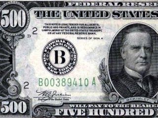 $500 bill with William McKinley