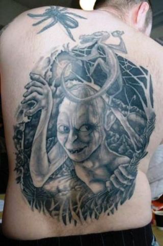 Tattoo of Gollum from The Hobbit