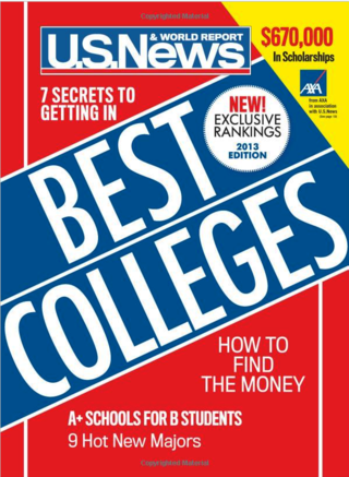 US News and World Report College Rankings 2013