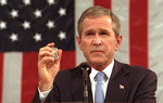 George W Bush with Flag