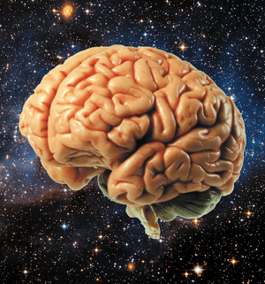 Brain against stars