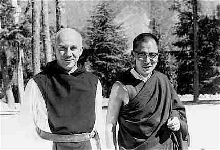 The monk Thomas Merton and the young Dalai Lama.