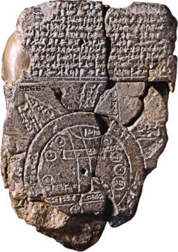 Imago Mundi from Babylon, C6 BCE, the world's oldest map.