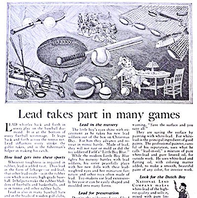 Lead in the Nursery: National Lead Company ad which ran widely in 1923.