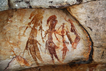 Image of figural detail from Gwion Gwion rock art