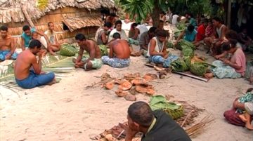 Image of village gathering on Tikopia island