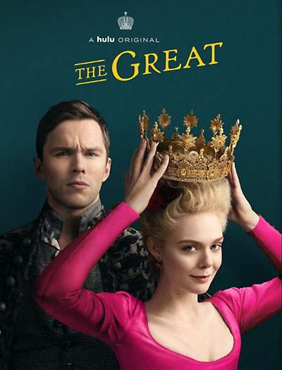 Elle Fanning and Nicholas Hoult as Catherine the Great and Emperor Peter II of Russia.