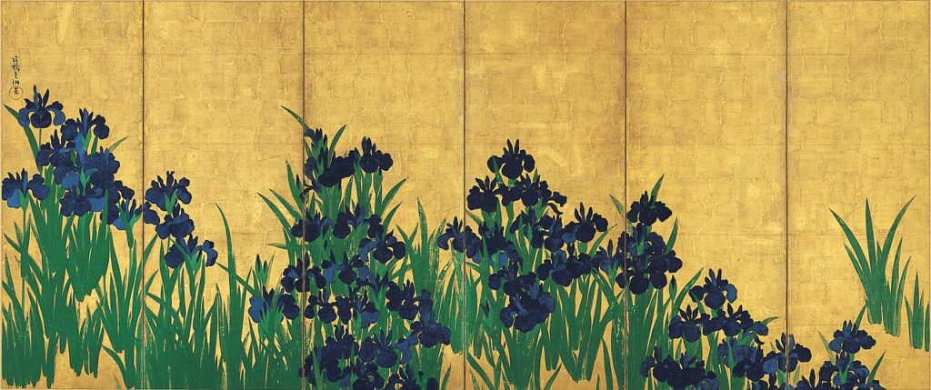 Japanese screen with Irises
