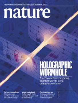 Front page of journal Nature featuring the mentioned article