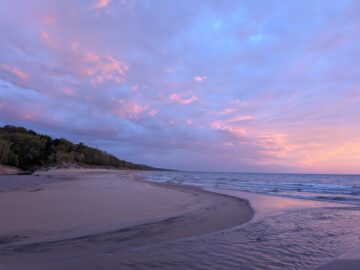 Photograph of sunset over Lake Michigan
