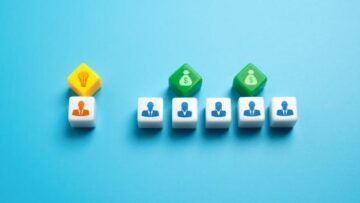 Tiles representing ideas and investors